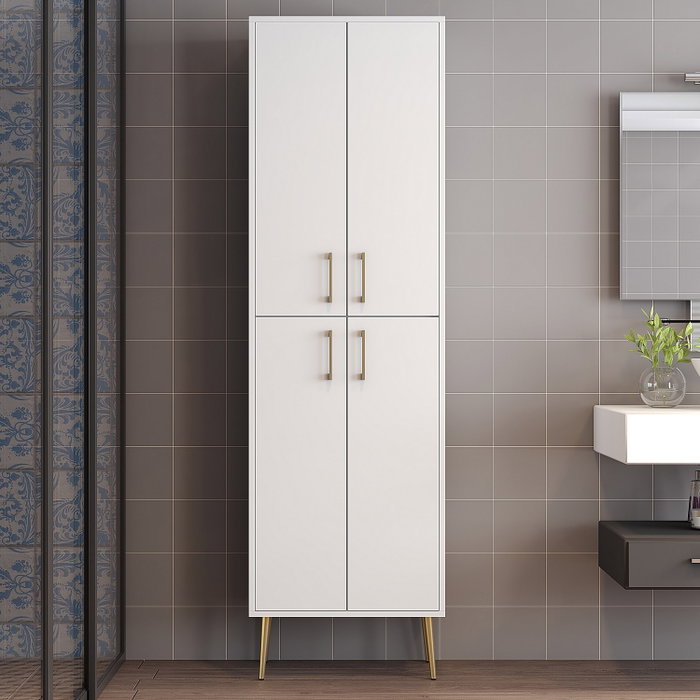 Hanah Home Berlin A Armario Multiusos Blanco y Oro